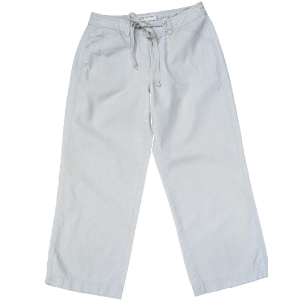 Jones New York Wide Leg Crop Pants Linen 4